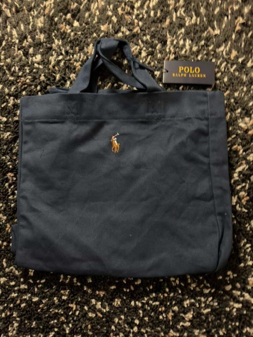 Polo Ralph Lauren Canvas Tote Bag Navy Embroidered Pony Logo NWT GWP
